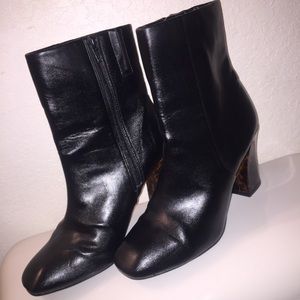 Marks & Spencer Wide Fit Leather Heel Ankle Boot
